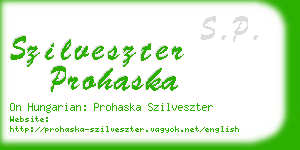 szilveszter prohaska business card